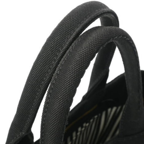 PRADA Canapa Mini Black Tote Bag - Picture 4 of 12